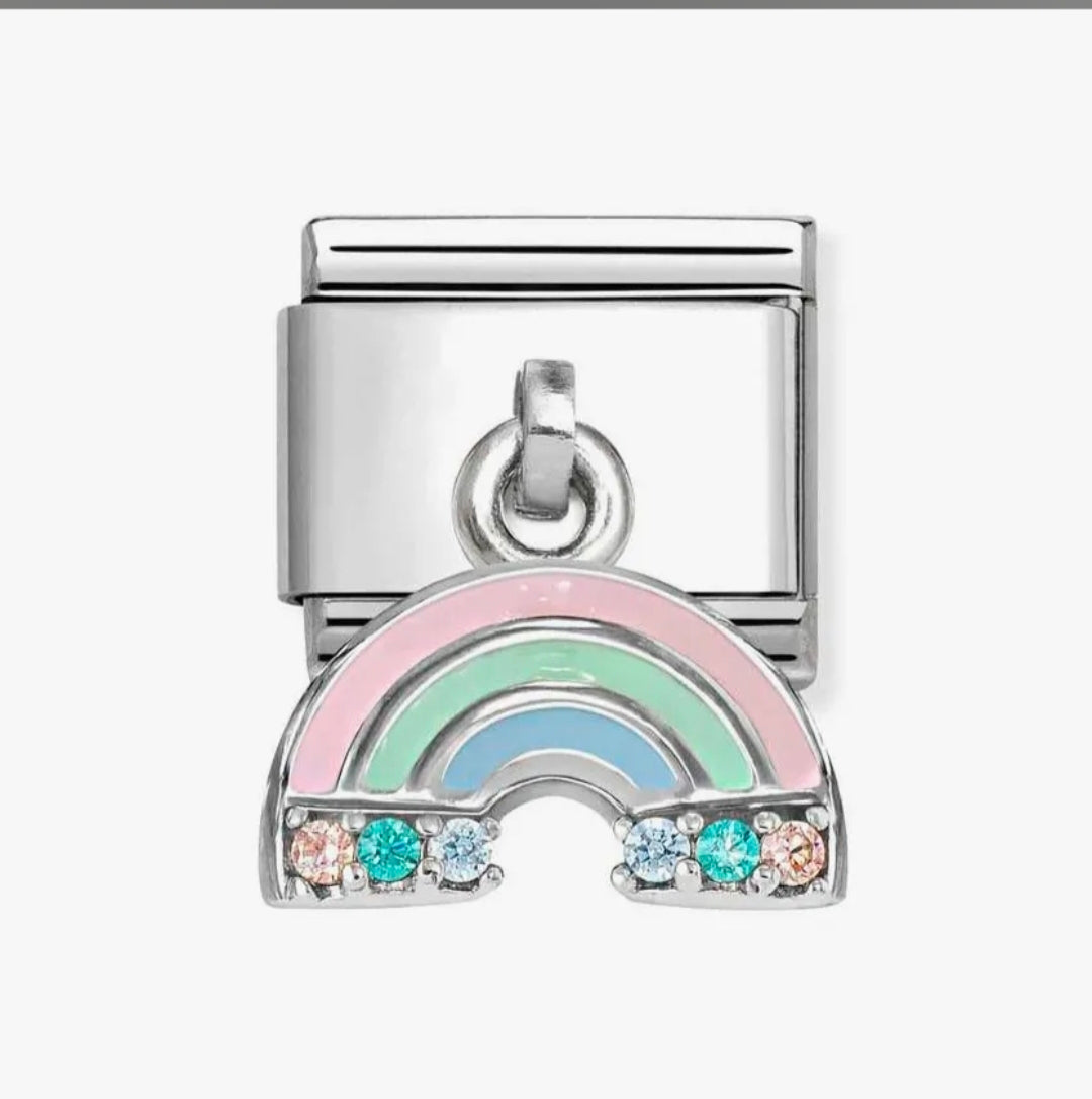 331815/17 NOMINATION RAINBOW MIXED ENAMEL DANGLE CHARM