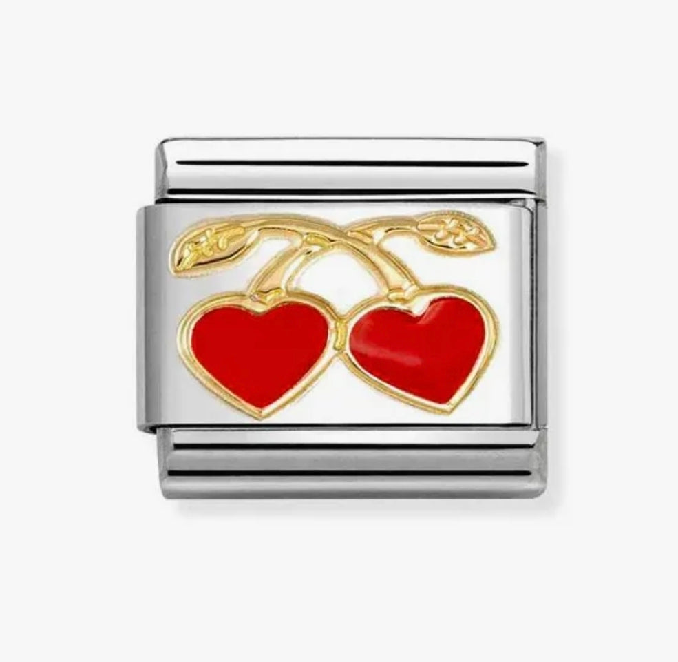 030207/55 NOM GOLD RED HEART CHERRIES - LOVE