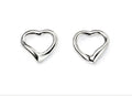SILVER SMALL OPEN HEART STUD EARRING