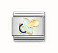 030272/63 NOMINATION BABY PACIFIER | DUMMY BLUE ENAMEL - SYMBOLS