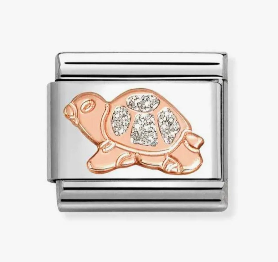 430205/34 Nomination Rose Gold TURTLE GLITTER Charm