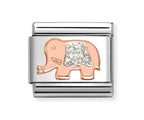 430205/36 Nomination Rose Gold ELEPHANT GLITTER Charm