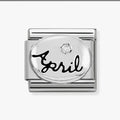 330505/04 NOMINATION DIAMOND APRIL BIRTHSTONE SILVER CHARM