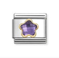 030615/001 NOMINATION PURPLE CZ FLOWER CHARM - CZ FACET