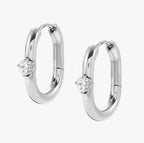 029404/001 SS SP NOM CZ SET HOOP EARRINGS. - CH. OF STYLE