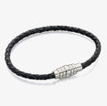 BLACK SKINNY LEATHER BRACELET WITH MAGNETIC CLASP by FRED BENNETT
