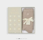 TAUPE FLUFFY OS SOCKS - GIFT BOXED
