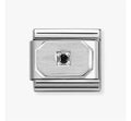 330311/18 NOM BLK CZ RECTANGLE SILV SHINE CZ SYMBOLS