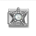 330511/09 NOMINATION SILVER WHITE PEARL SET STARFISH CHARM - STONE SYMBOLS