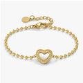 134006/022 NOM SS GP HEART CZ BEAD LINK BLET DAMORE