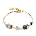 COEUR GP BLK GRY & WHT SWAROV GEOCUBE BRACELET