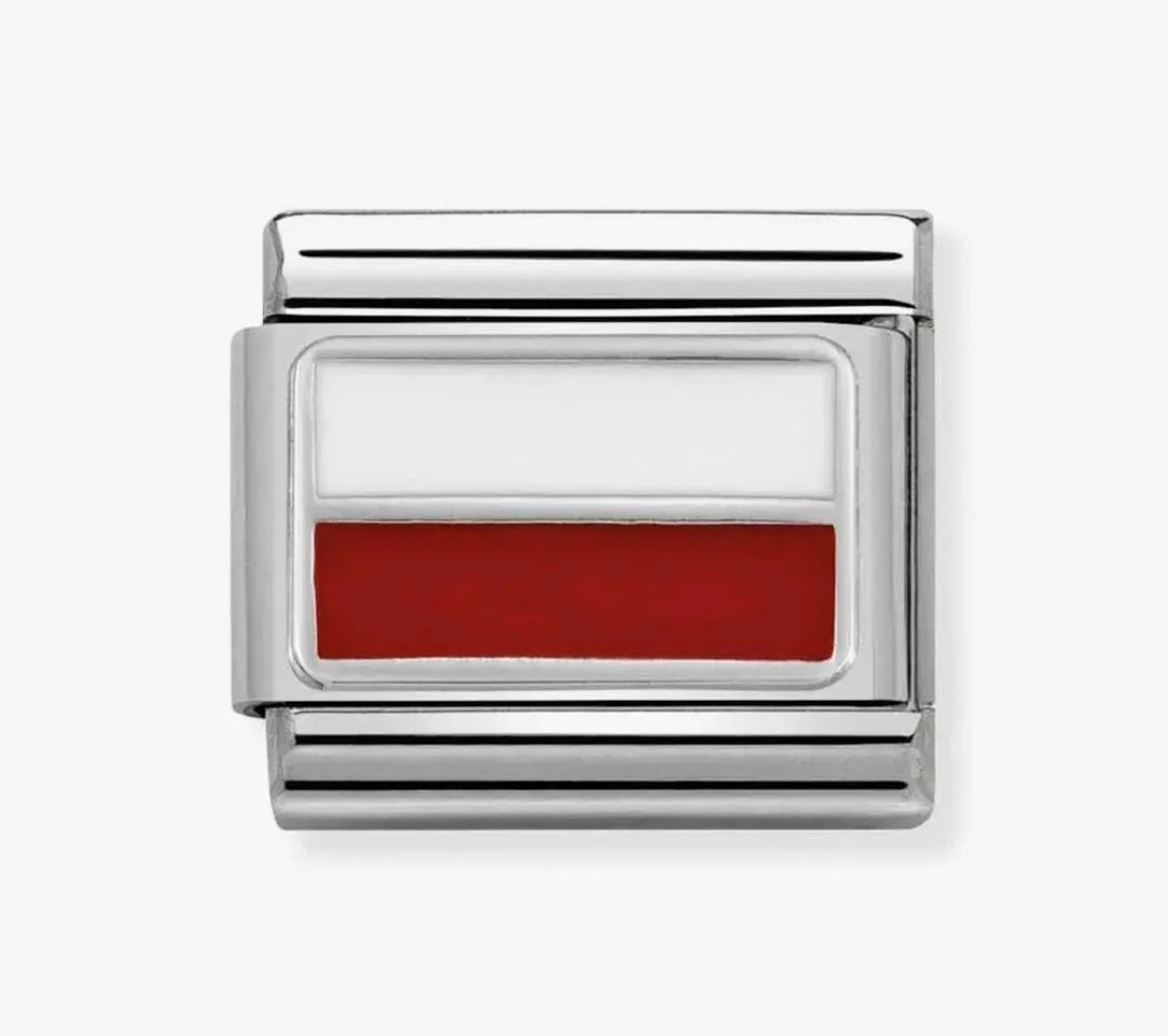 330207/13 NOM POLAND ENAMEL FLAG SILV SHINE