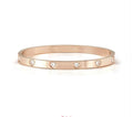 029529/043 NOMINATION STEEL ROSE FINISH WHT CZ HEART MEDIUM SIZE PRETTY BANGLE