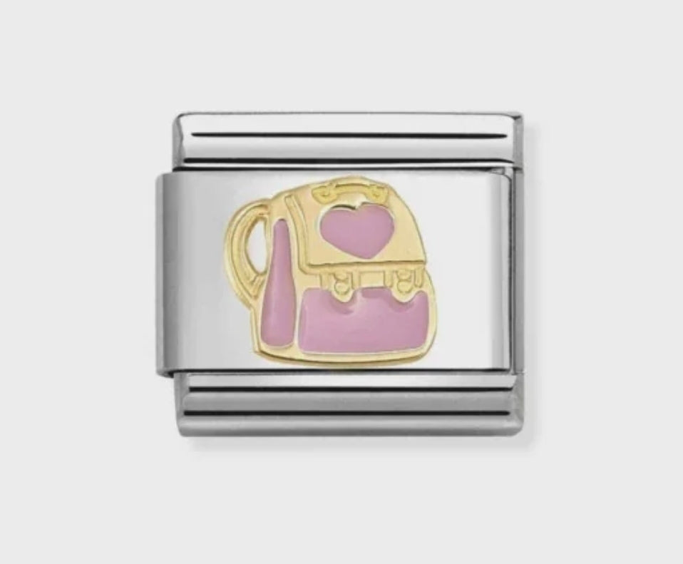 030285/87 NOMINATION BACKPACK PINK ENAMEL CHARM