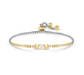 028027/002 SS MILLELUCI SILVER SS & GOLD TONE CZ MOM TOGGLE BRACELET