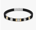 028821/057 City Energy Steel & Rubber Gold Coloured Detail Zirconia Bracelet
