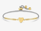 028018/022 SS MILLELUCI CZ SILVER & GOLD HEART TOGGLE BRACELET