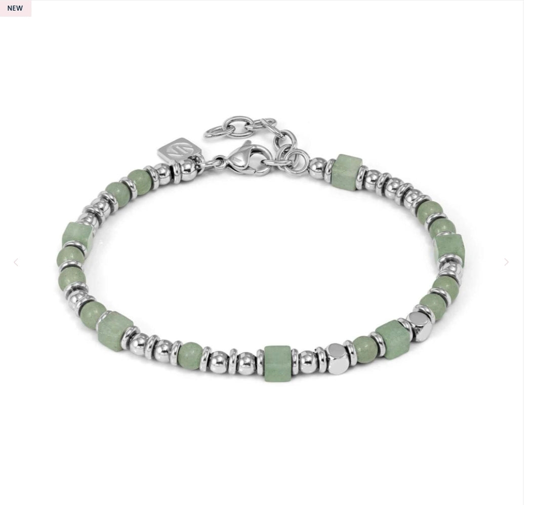 027935/028 NOMINATION INSTINCT STEEL GREEN AVENTURINE BRACELET - INSTINCTSTYLE