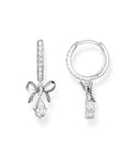 THOMAS SABO SILVER CUBIC ZIRCONIA BOW HOOP EARRINGS