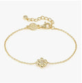 242300/012 Petit Sparkle Silver Gold Coloured & Zirconia Clover Bracelet