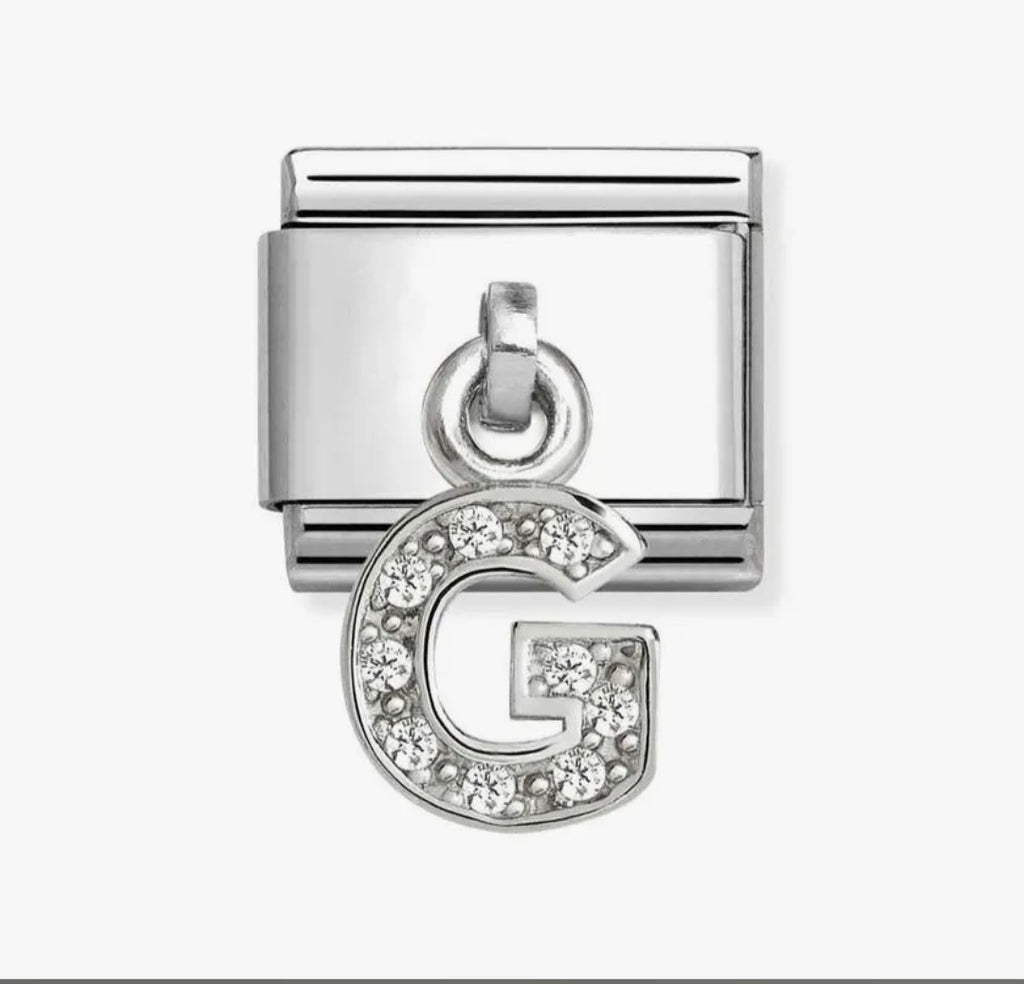 331818/07 Nomination Silver Shine CZ G Drop Initial