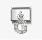 331818/07 Nomination Silver Shine CZ G Drop Initial