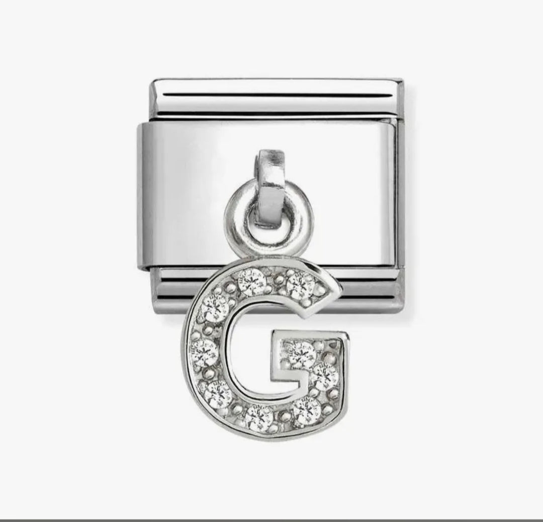 331818/07 Nomination Silver Shine CZ G Drop Initial