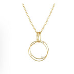 242821/012 My Rebel Art Silver Gold Plate Circle CZ Pendant Necklet