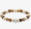 (MED) T SABO DAISY JASPER RND BEAD SILV HOOP CHRM BLET