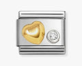 630301/02 NOMINATION GOLD HEART & WHT CZ ST - SYMBOLS
