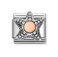 330511/07 NOMINATION SILVER PINK CORAL SET STARFISH CHARM - STONE SYMBOLS