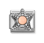 330511/07 NOMINATION SILVER PINK CORAL SET STARFISH CHARM - STONE SYMBOLS