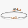 028020/024 SS MILLELUCI SILVER & ROSE GOLD STEEL CZ & INFINITY TOGGLE BRACELET