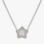 242704/007 Life Poetry Silver Pave CZ Single Star Necklet
