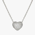 242704/004 Life Poetry Silver Pave CZ Single Heart Necklet