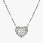 242704/004 Life Poetry Silver Pave CZ Single Heart Necklet