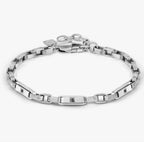 133019/007 Manvision Stainless Steel Black CZ Chain Link Bracelet