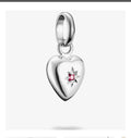 THOMAS SABO SILVER HEART CHARM WITH RED STONE