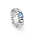 043400/006 NOM STAINLESS OVAL BLUE CZ EXPANDABLE RING