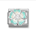 330321/16 NOMINATION SILVER CZ BLUE & WHITE SHADED BLOSSOM CHARM