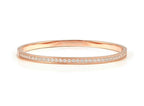 029523/043 NOMINATION STEEL ROSE GOLD FINISH WHT CZ MEDIUM SIZE PRETTY BANGLE