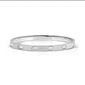 029526/001 NOMINATION STEEL SATIN FINISH WHT CZ MEDIUM SIZE PRETTY BANGLE