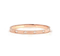 029526/043 NOMINATION STEEL SATIN ROSE FINISH WHT CZ MEDIUM SIZE PRETTY BANGLE