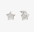 242304/007 Petit Sparkle Silver & Zirconia Star Earrings