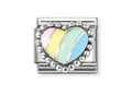 330204/37 NOMINATION MULTI COLOUR HEART SILVER CHARM
