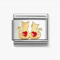 030285/70 NOMINATION CATS WITH RED HEARTS CHARM