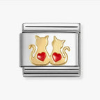 030285/70 NOMINATION CATS WITH RED HEARTS CHARM