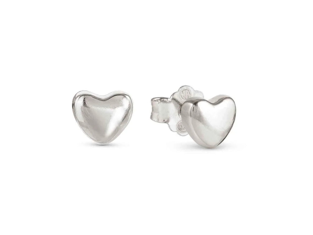 241307/004 SILVER NOM HEART STUD ER - ARMONICA