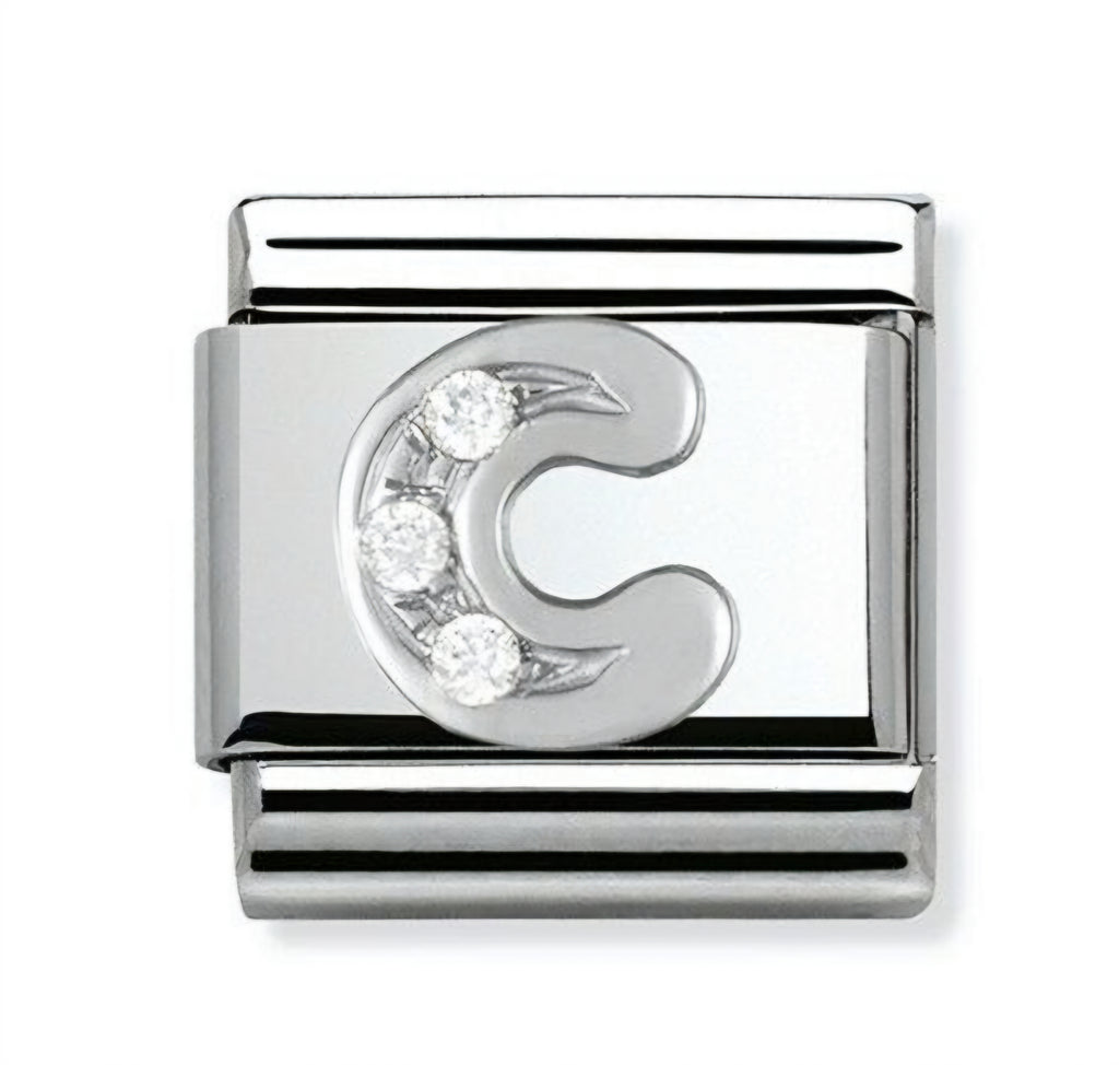 Silver Shine CZ Initials