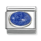 Nomination Classic Silver Oval Malachite Charm